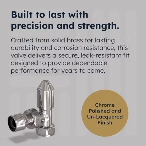 UK Radiators Derry Bold Chrome Thermostatic Radiator Valve and Lockshield Set – 4