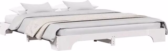 Berkfield Home White Solid Wood Bed Frame, W/D/H: 180 x 200 cm