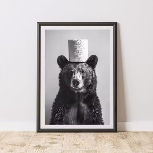 60 Second Makeover Bear Toilet Roll Animal Print Paper Poster, A3