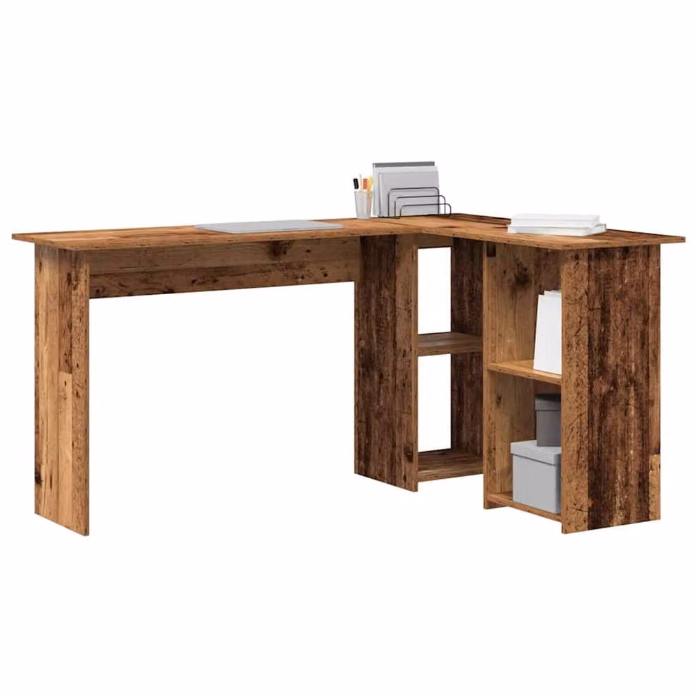Berkfield Home Old Wood Corner Computer Desk in Brown, W/D/H: 120 x 75 x 75 cm – 3