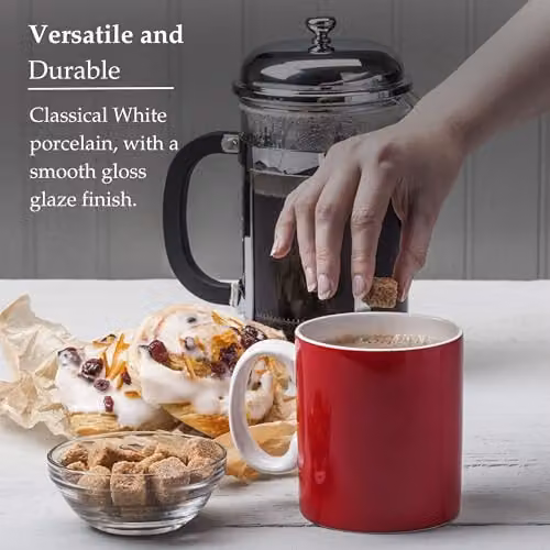 WM Bartleet & Sons 1750 Red Porcelain One Pint Mug Set of 4, 568ml – 7