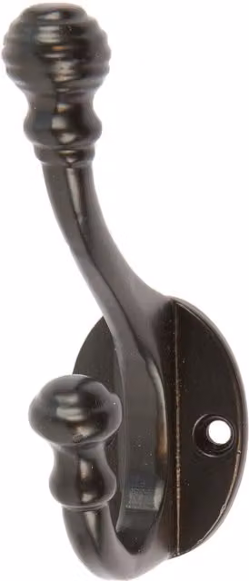 Hammer and Tongs Black Iron Ball End Hat and Coat Wall Hook, 30 x 95 mm