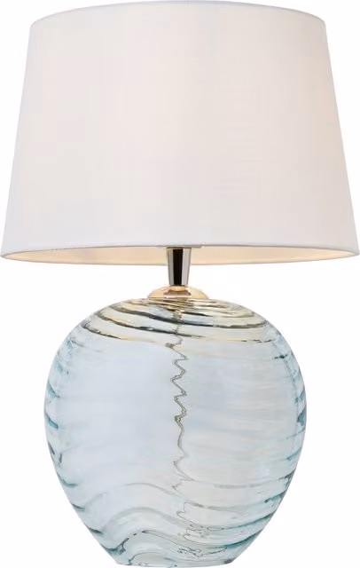 Litecraft Nina Ripple Blue Glass Table Lamp