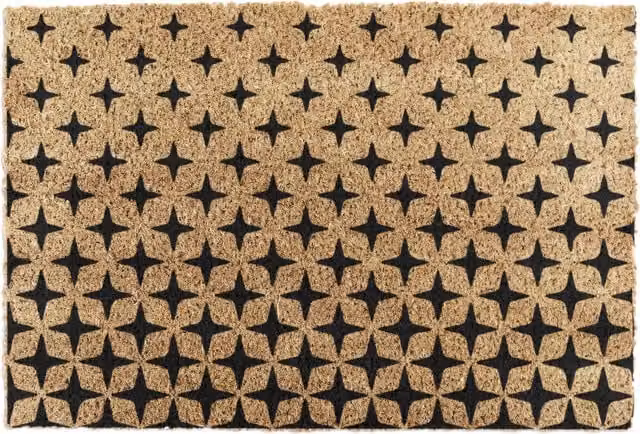 Artsy Mats Fading Stars Non-Slip Coir and Natural Rubber Doormat, Brown