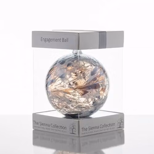 Sienna Glass Silver Abstract Hanging Bauble Ornament for Weddings