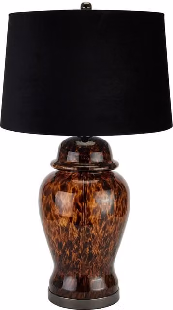 KDMK Amber Dapple Acanthus Tabletop Lamp in Black and Multicolour