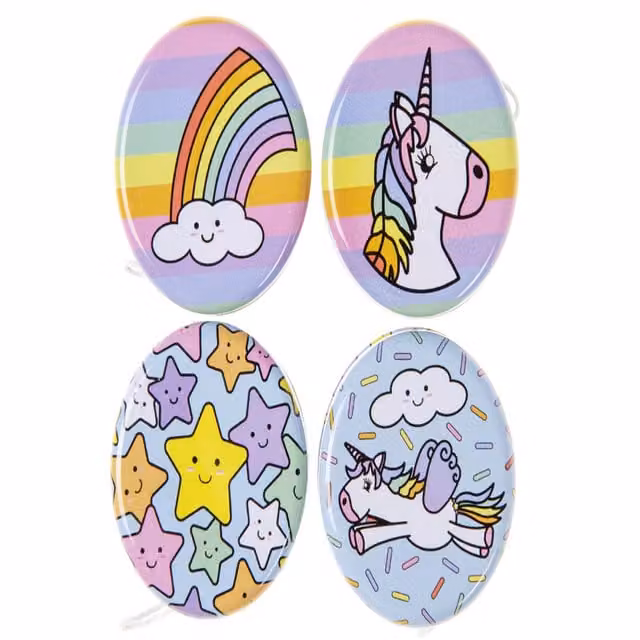 LG-Imports Pack of 12 Metal Unicorn Theme Fantasy Return Tops in White and Multicolour