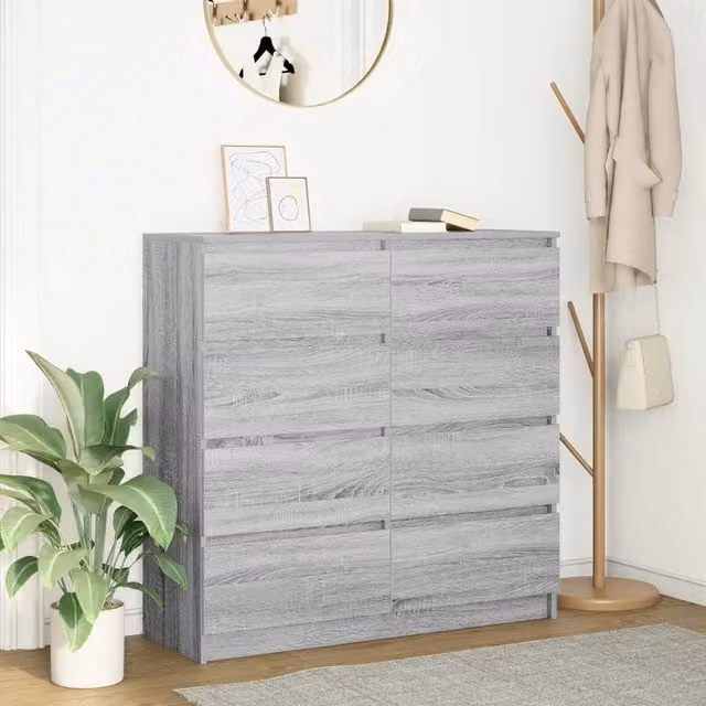 Berkfield Home Grey Sonoma Sideboard in Engineered Wood W/D/H: 100 x 35 x 99 cm