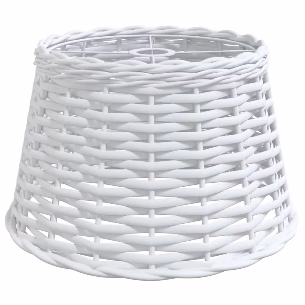Berkfield Home White Wicker Ceiling Lamp Shade, W/D/H: 38 x 38 x 23 cm – 2