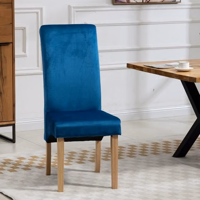 Artemis Home Rimini Set of 2 Blue Velvet Fabric Dining Chairs