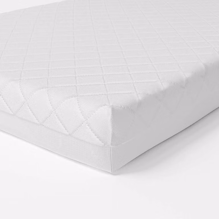 NESTLUNE White Firm Foam Cot Mattress for Babylo Cozi Sleeper, W: 87 cm, D: 44 cm, H: 5 cm