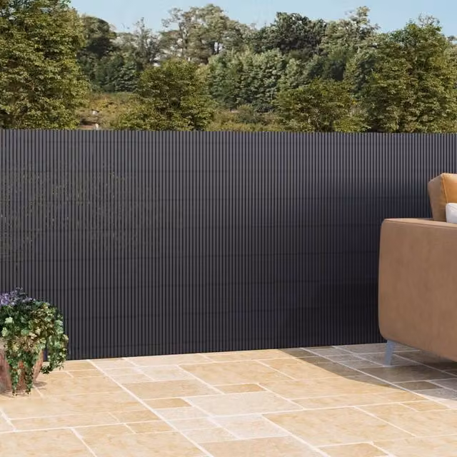 FLAVORA Grey PVC Garden Privacy Screening Mat, W: 100 cm, H: 15 cm – 1