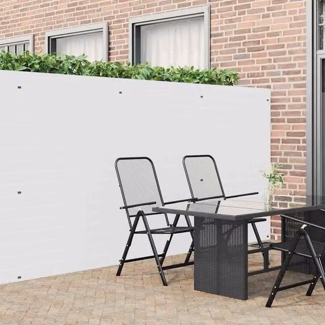 Berkfield Double-Sided White PVC Garden Fence Mat, H: 180 cm, W: 500 cm