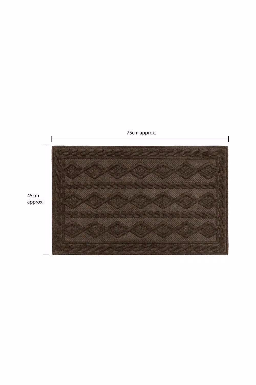 JVL Knit Rubber Backed Indoor Doormat, Brown, W: 45 cm, D: 75 cm – 4