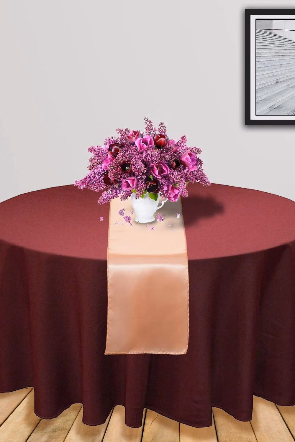 Neel Blue Satin Table Runner in Blue – 2