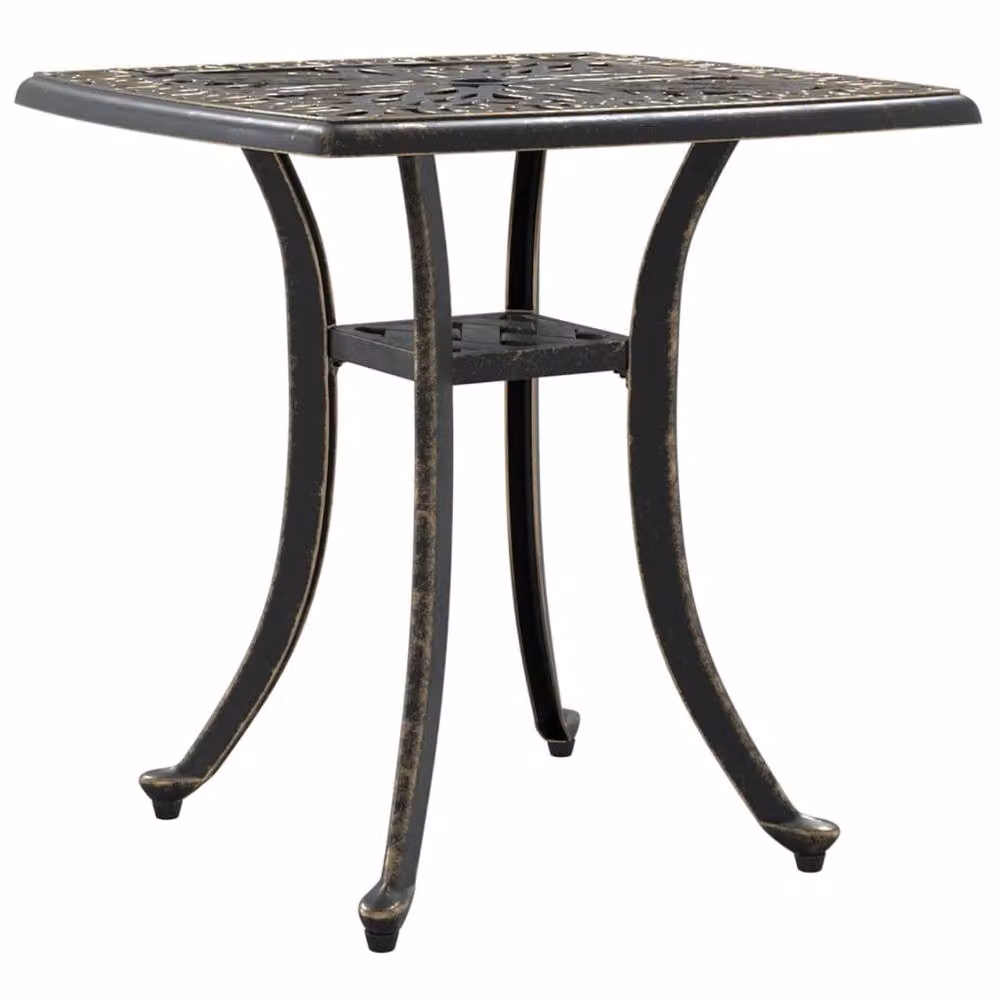 Berkfield Home Garden Table in Bronze Brown Cast Aluminium W/D/H: 53 x 53 x 53 cm – 3