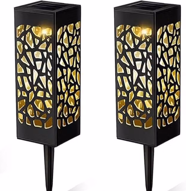 Extrastar LED Solar Garden Floor Lamp in Black with Warm White Light