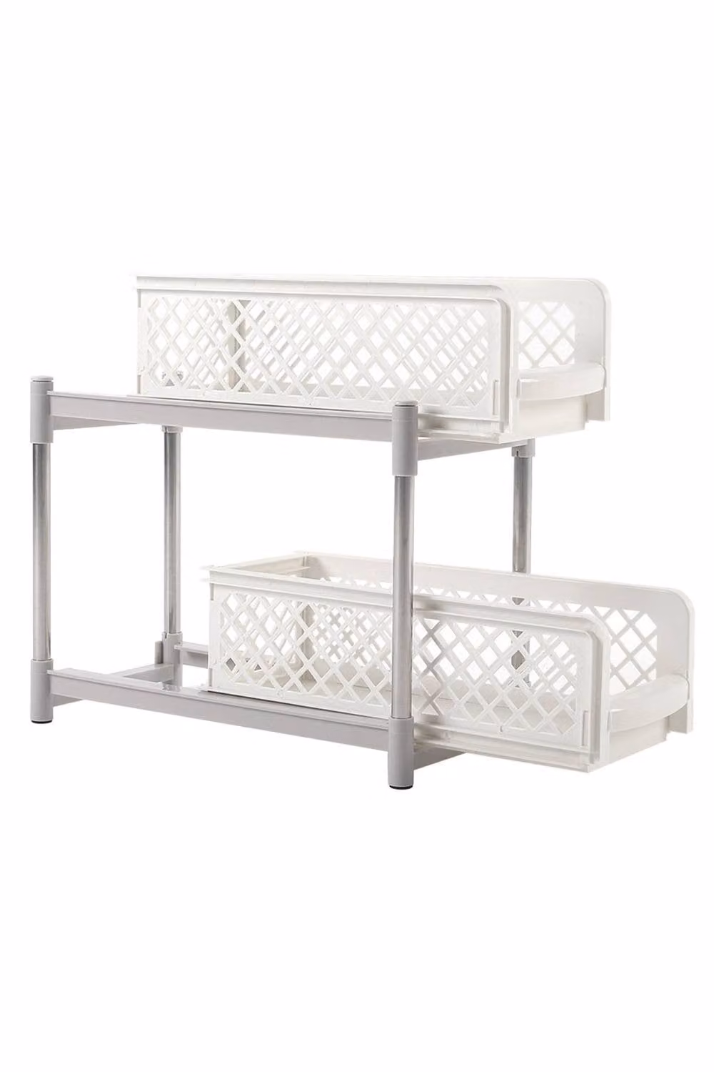 Living and Home 2 Tier Corner Storage Rack and Bathroom Caddy in White – 3