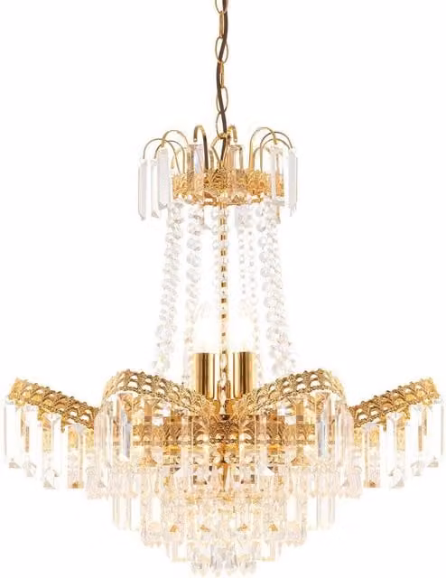 Endon Adagio 9 Light Chandelier with Transparent Glass Beads and Gold Finish