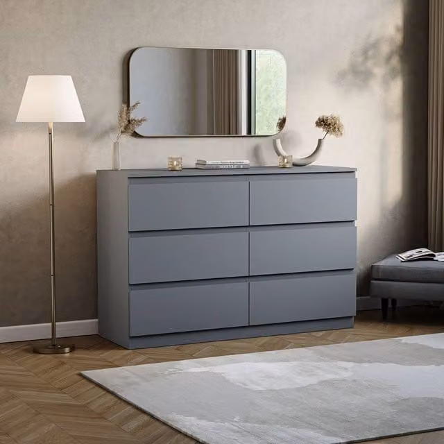 HD Designs Denver 6 Drawer Chest of Drawers in Grey
