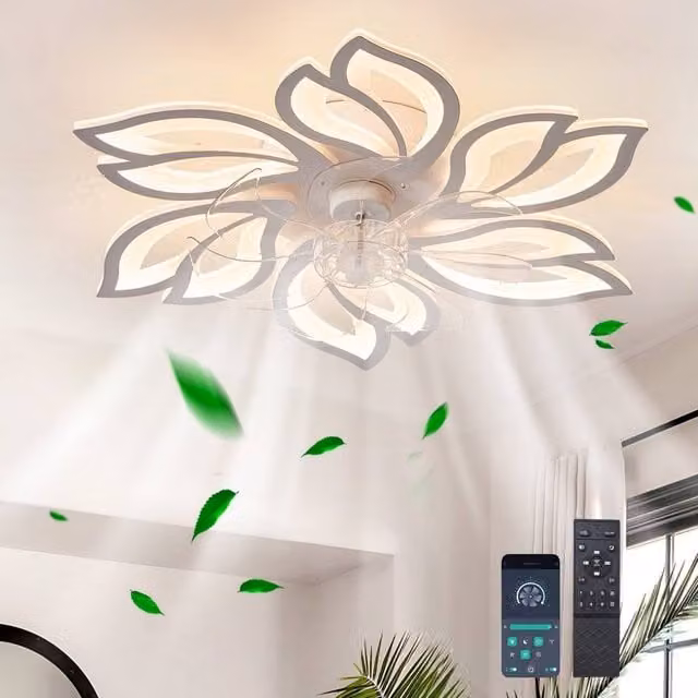 Garwarm 7-Blade LED Ceiling Fan with Remote Control and Light in White