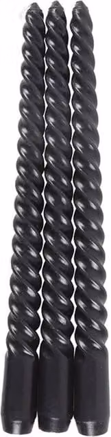 Something Different Dark Romance Twist Taper Candles, Black, Pack of 3 – 1