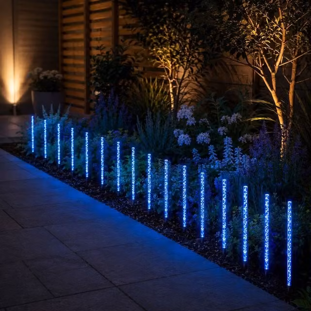 Marco Paul Pack of 16 Multicoloured LED Solar Stake Lights with Ground Spikes, Height: 46 cm – 1