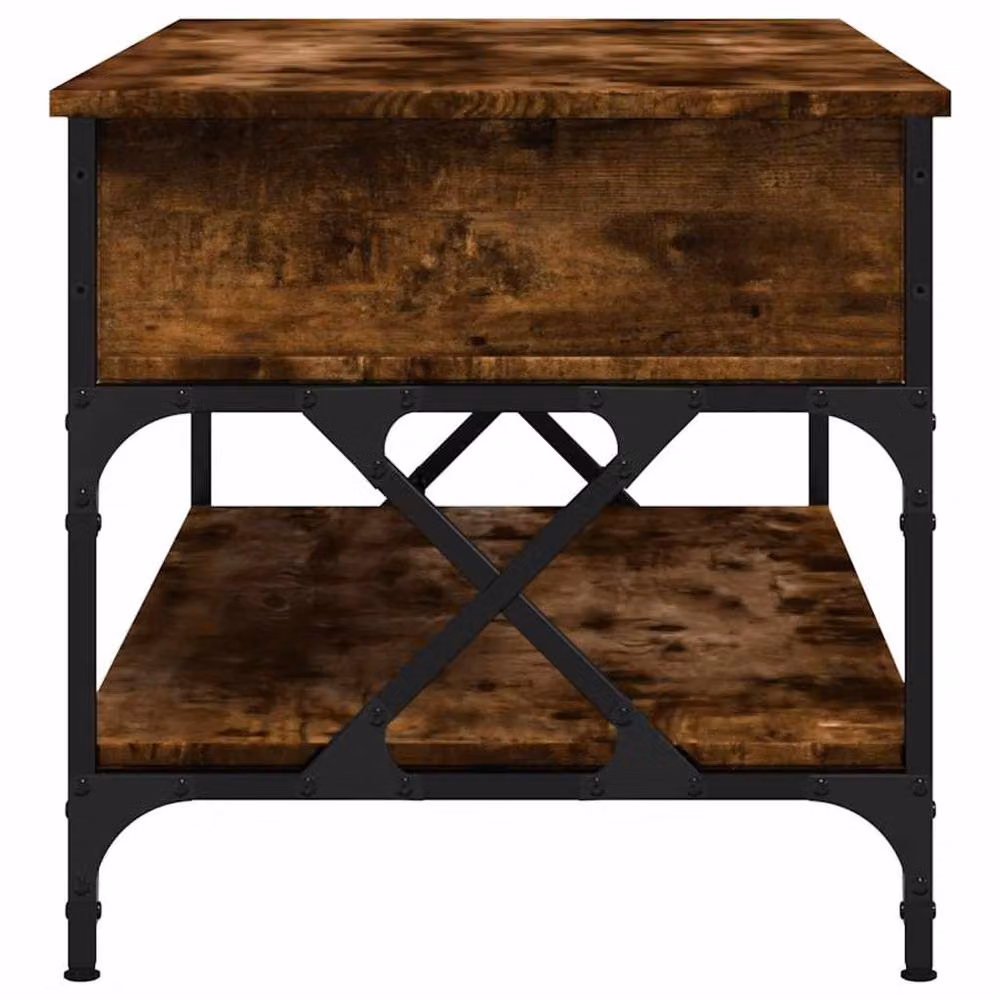 Berkfield Home Smoked Oak Coffee Table in Brown with Lift Mechanism, W/D/H: 100 x 50 x 50 cm – 6