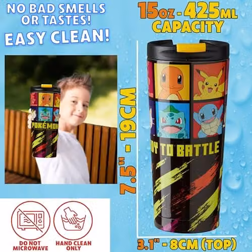 Get Trend Pokemon Insulated Stainless Steel Travel Mug, 425 ml, Multicolour – 6