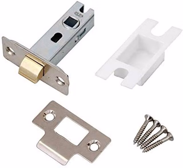 Golden Grace Bolt Through Tubular Mortice Latch with Bolt Hole in Silver