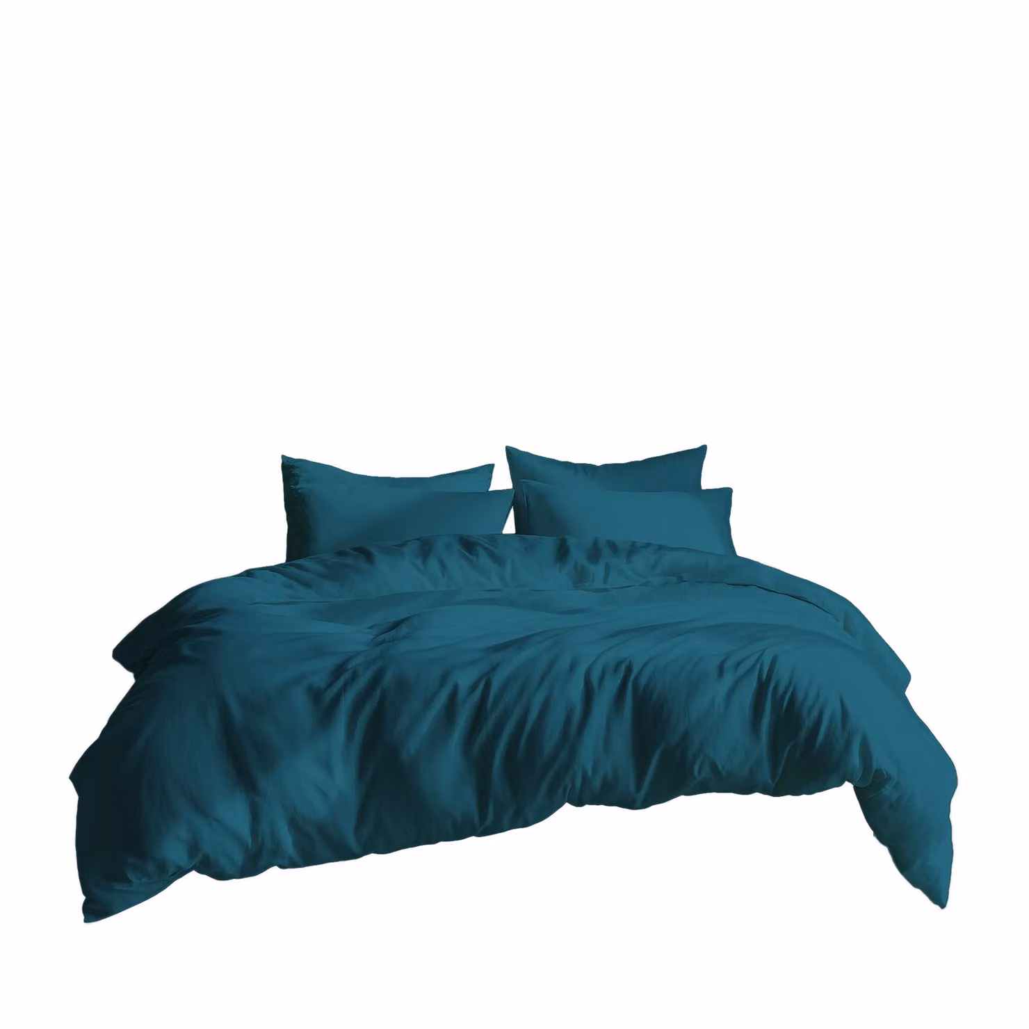 Home Sweet Home UK Plain Dyed Polycotton Duvet Cover and Pillowcase Set in Petrol Blue, Super King Size – 2