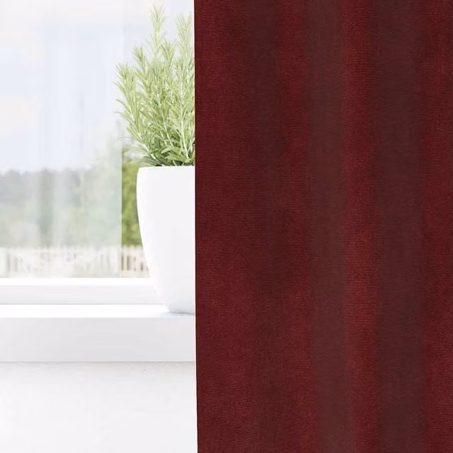 Berkfield Home Modern Blackout Velvet Curtains with Eyelets, 2 Pack, Red – 1