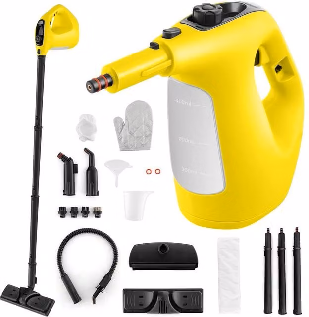 Costway Handheld Multi-Surface Steam Cleaner with Safety Lock, Yellow