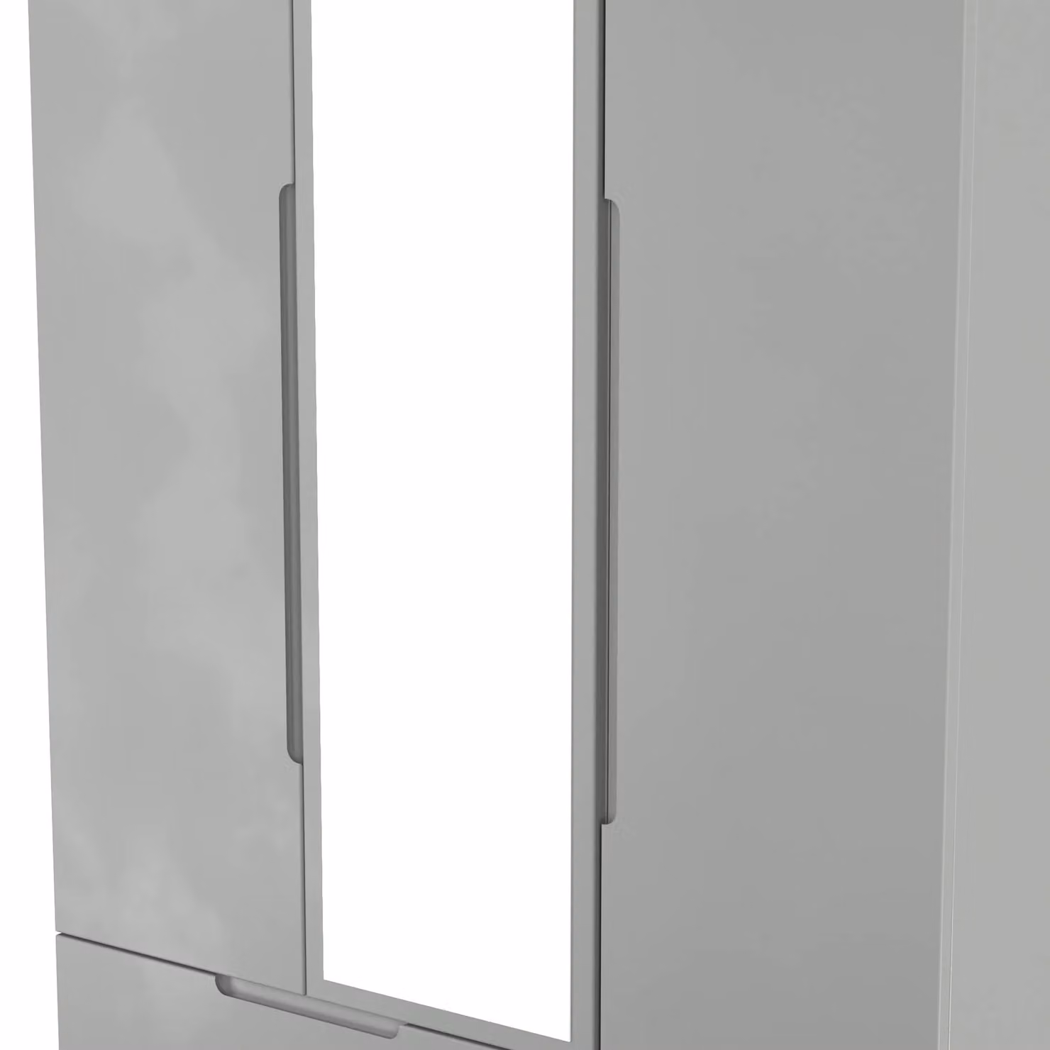 2 U Lucca Ready Assembled Tall Triple Mirror Wardrobe with 2 Drawers in Dark Grey – 3