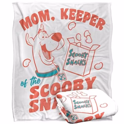 Warner Bros. Scooby-Doo Mother's Day Scooby Snacks Super Soft Fleece Throw Blanket, Multicolour, W: 152 cm, D: 127 cm