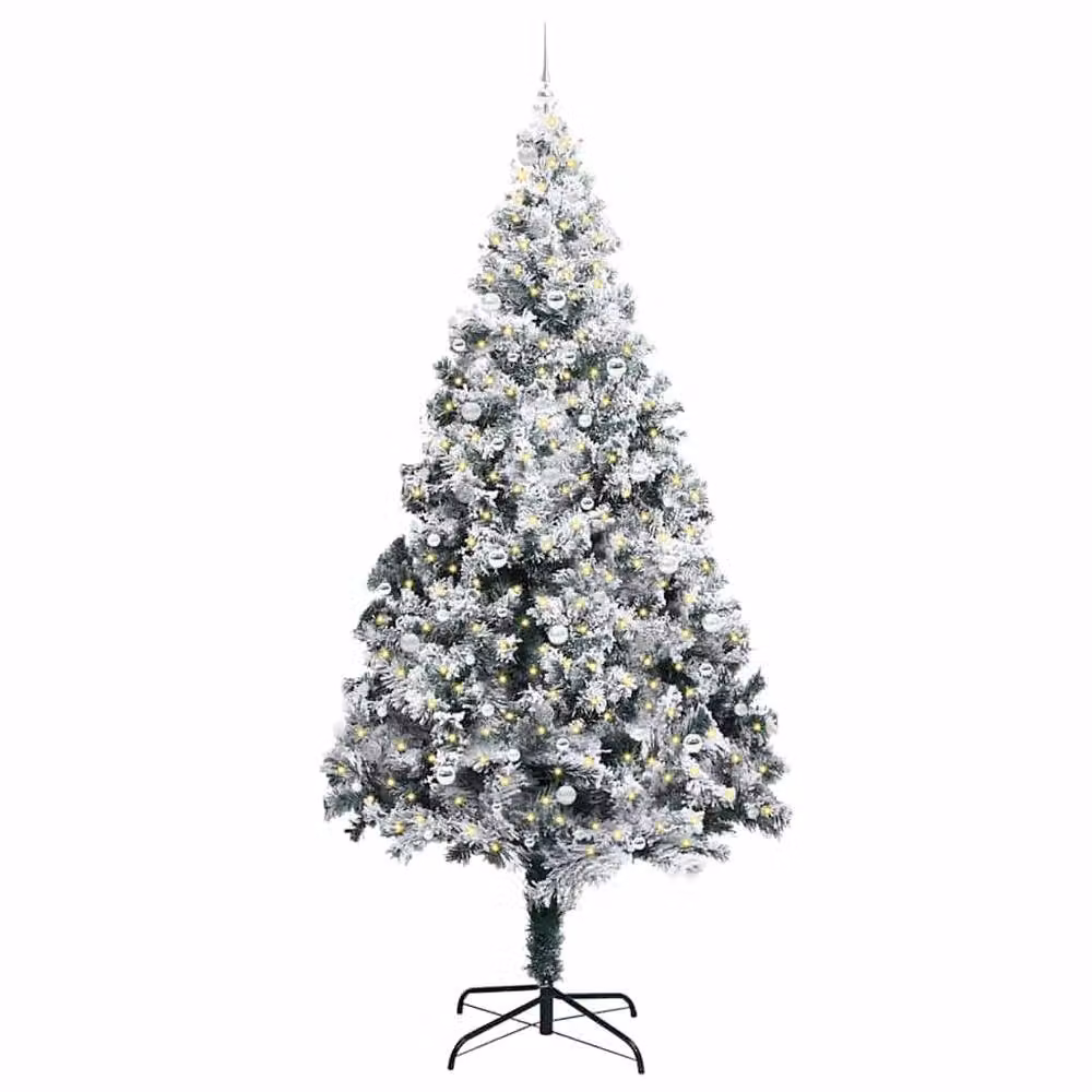 Berkfield Home White PVC Christmas Tree with 300 LEDs and Stand, Height: 300 cm – 3