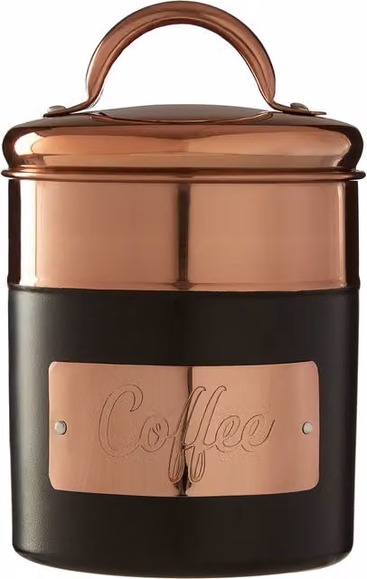 Orsina Prescott Coffee Canister in Grey and Gold Stainless Steel – 1
