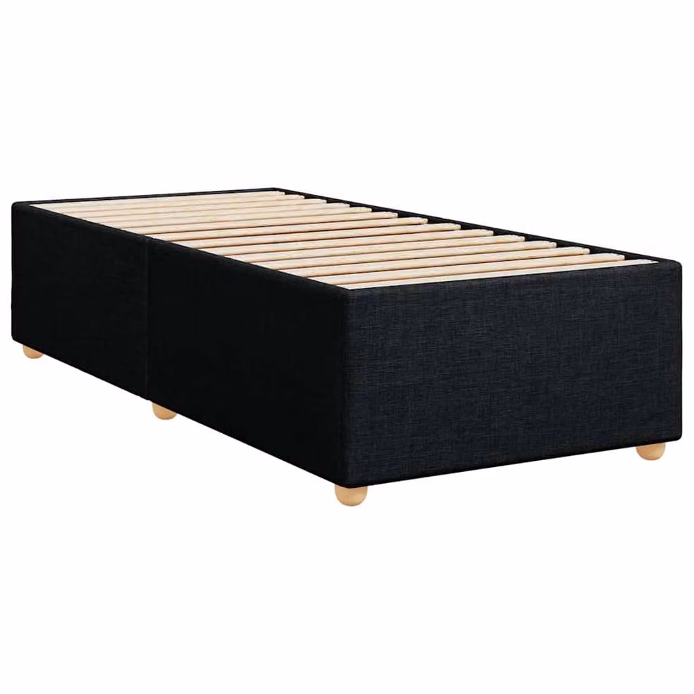 Berkfield Home Upholstered Fabric Bed Frame in Black, Single, 90 x 200 cm – 3