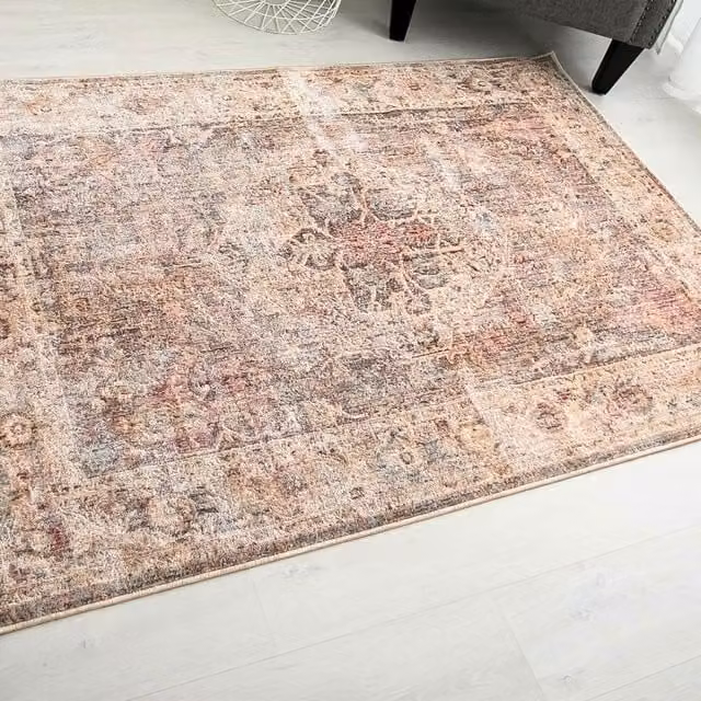 The Rug Shop UK Abstract Beige Machine Woven Polypropylene Area Rug W/D: 200 x 290 cm