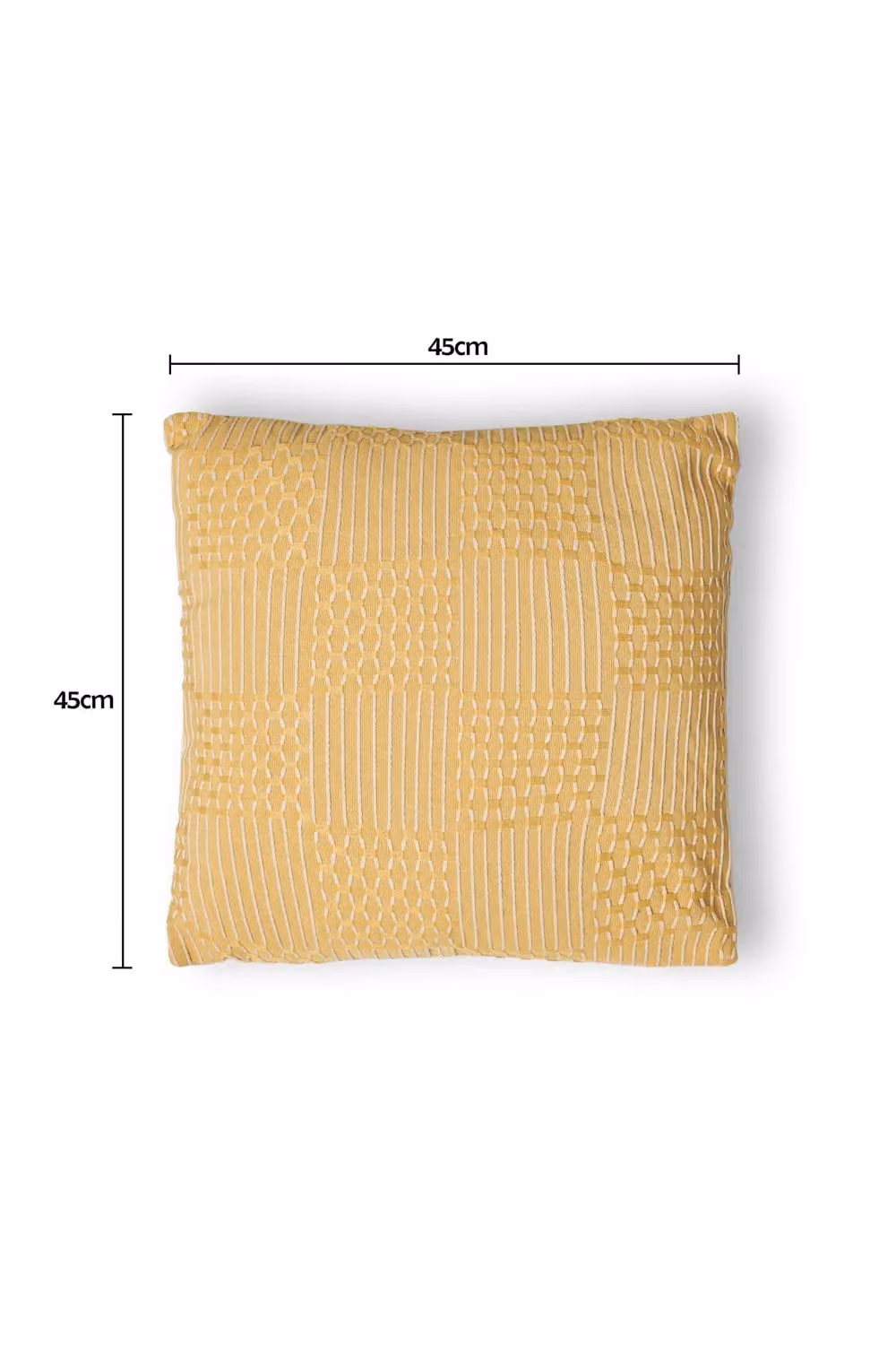 BHS Yellow Checked Square Cushion – 2