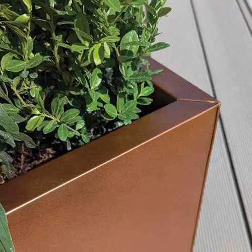 Access Garden Products Galvanised Steel Tall Tapered Square Planter, Copper Finish, W/D/H: 40 x 40 x 90 cm – 5
