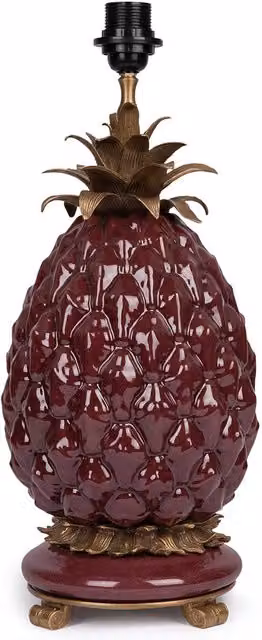 House of Hackney ANANAS Tabletop Lampstand in Carnelian Red and Gold Brass Ceramic