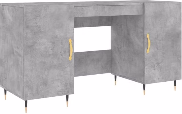 Berkfield Home Industrial Writing Desk in Concrete Grey, W/D/H: 140 x 50 x 75 cm – 1