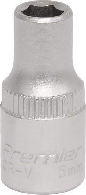Loops 5mm Forged Steel Drive Socket, 1/4 inch Square Drive, Chrome Vanadium, Silver