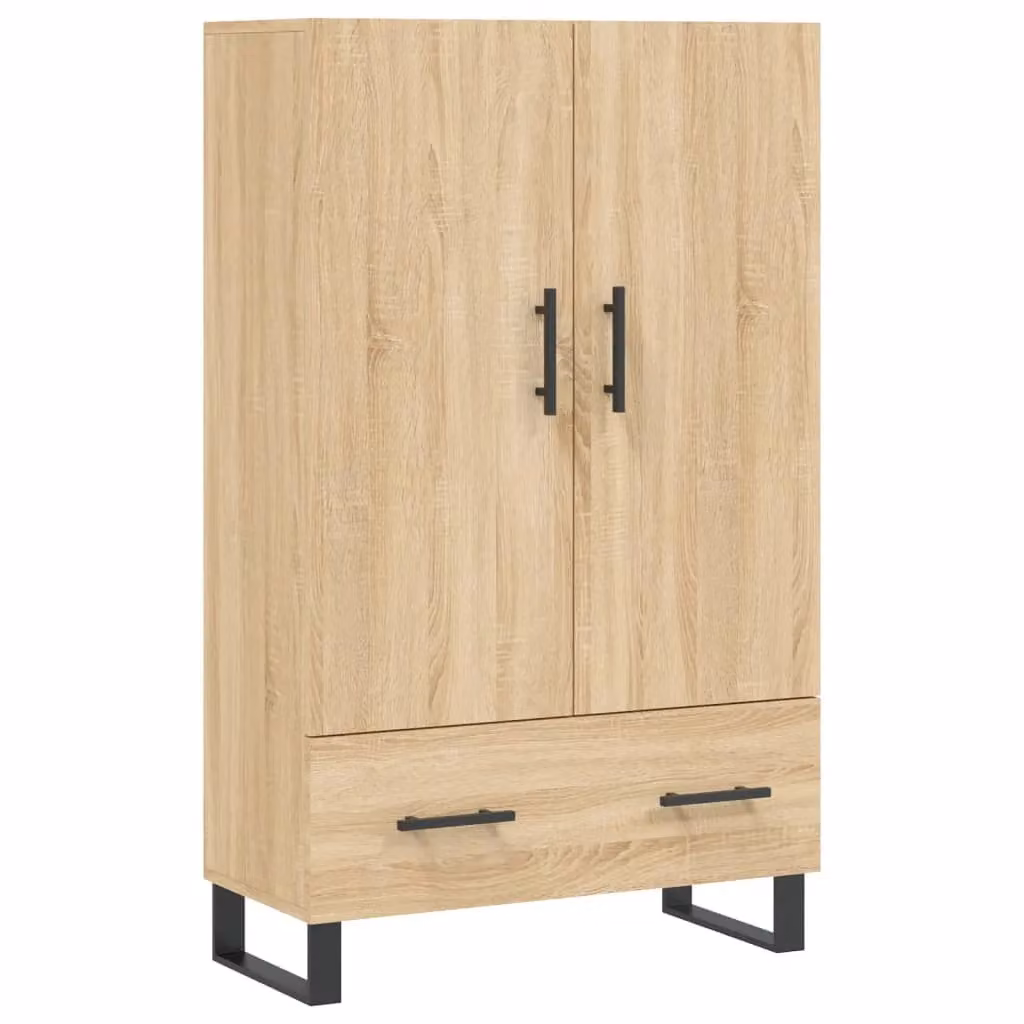 Berkfield Home Sonoma Oak Highboard in Brown and Beige, W/D/H: 69.5 x 31 x 115 cm – 2