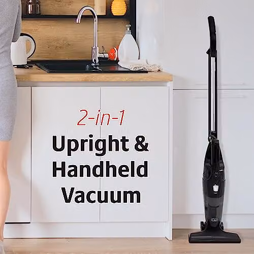 Quest 44839 2-in-1 Bagless Vacuum Cleaner, Black, 600W with HEPA Filter – 3