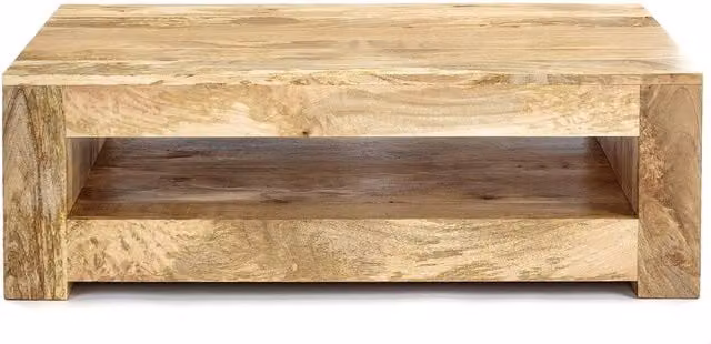 Elm Home And Garden Mango Wood Low Coffee Table in Light Oak Finish – 1