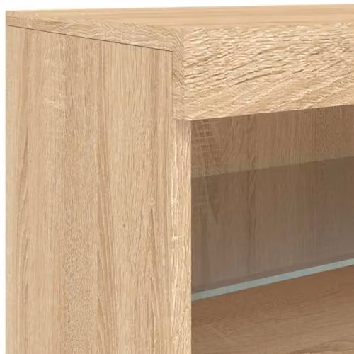 vidaXL Modern Sideboard with Integrated LED Lights in Sonoma Oak, Brown, W/D/H: 142.5 x 37 x 67 cm – 3