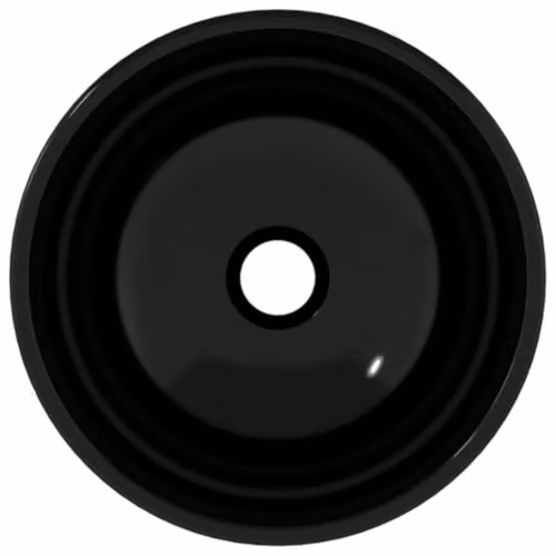 vidaXL Round Black Tempered Glass Countertop Basin, W: 30 cm, D: 12 cm, H: 12 cm – 3