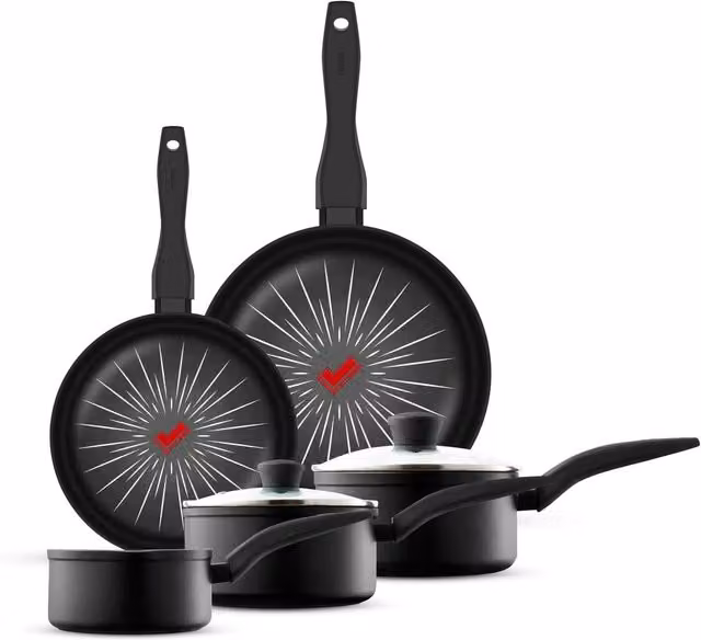 Tower Smart Start 5pc Non-Stick Forged Cookware Set, Black
